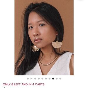 Ginkgo Leaf Gold Botanical Threader Statement Earrings